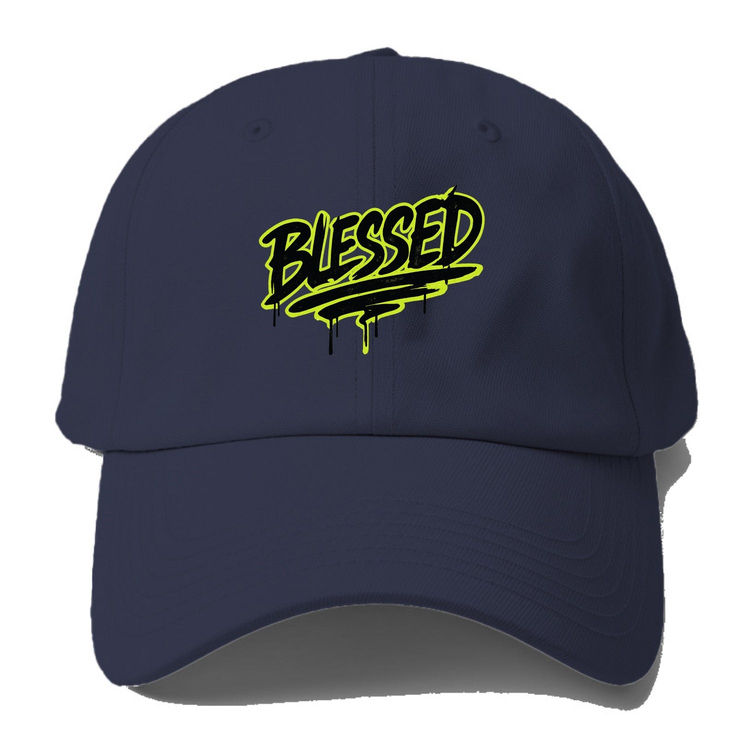 Bold typography design - "BLESSED" - recognizing good fortune, - Baseball Cap For Big Heads - Twilight Navy(Blue)
