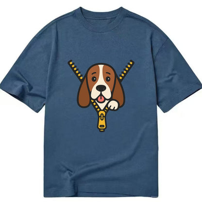 Basset Hound - Classic T-shirt - Twilight Navy(Blue)