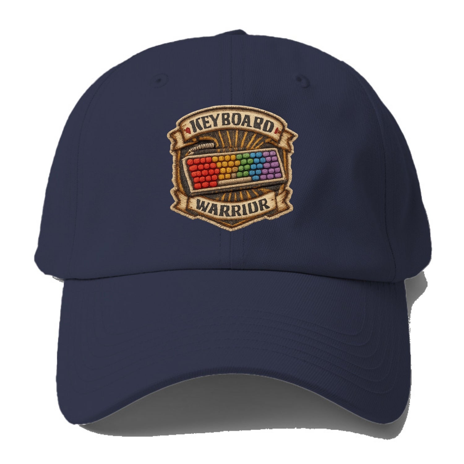 KEYBOARD WARRIOR - mechanical keyboard in RGB rainbow , PC master race - Baseball Cap - Twilight Navy(Blue)