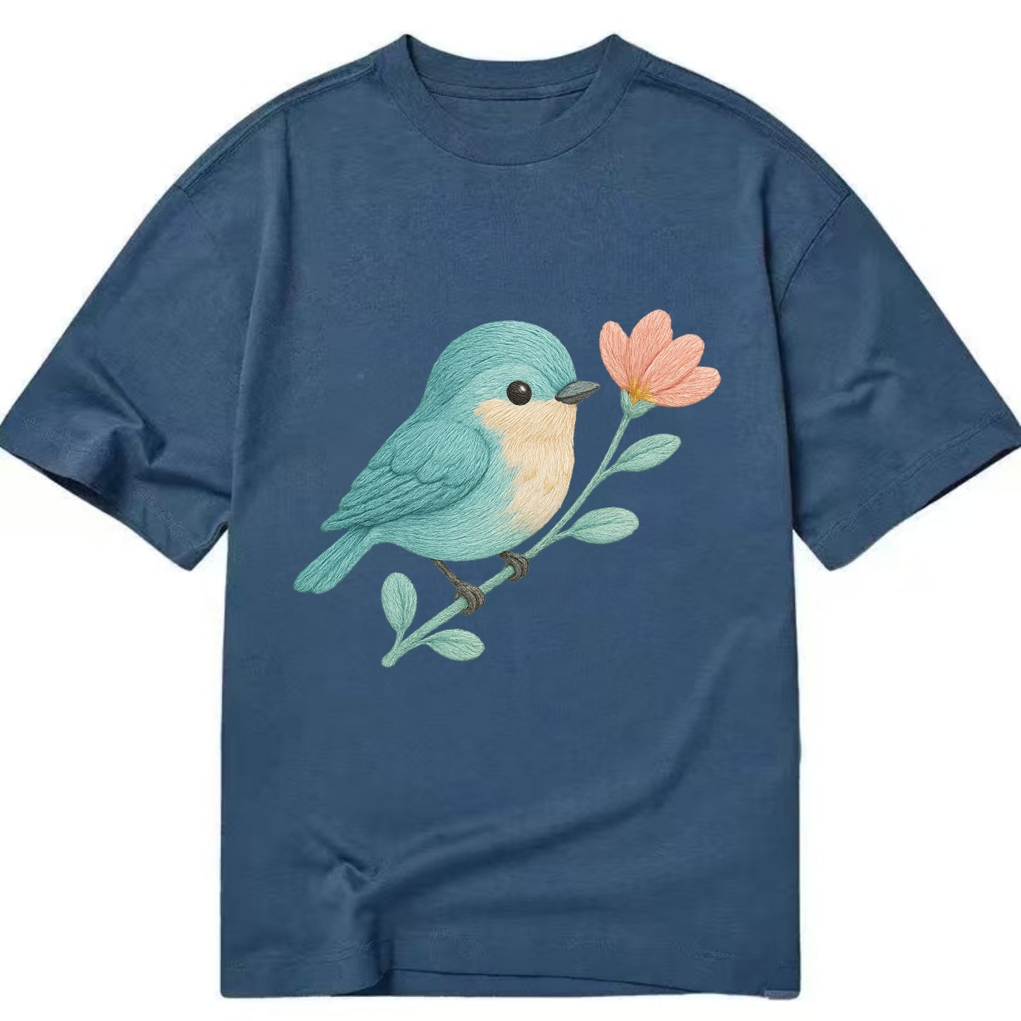 Aqua Chickadee - Classic T-shirt - Twilight Navy(Blue)