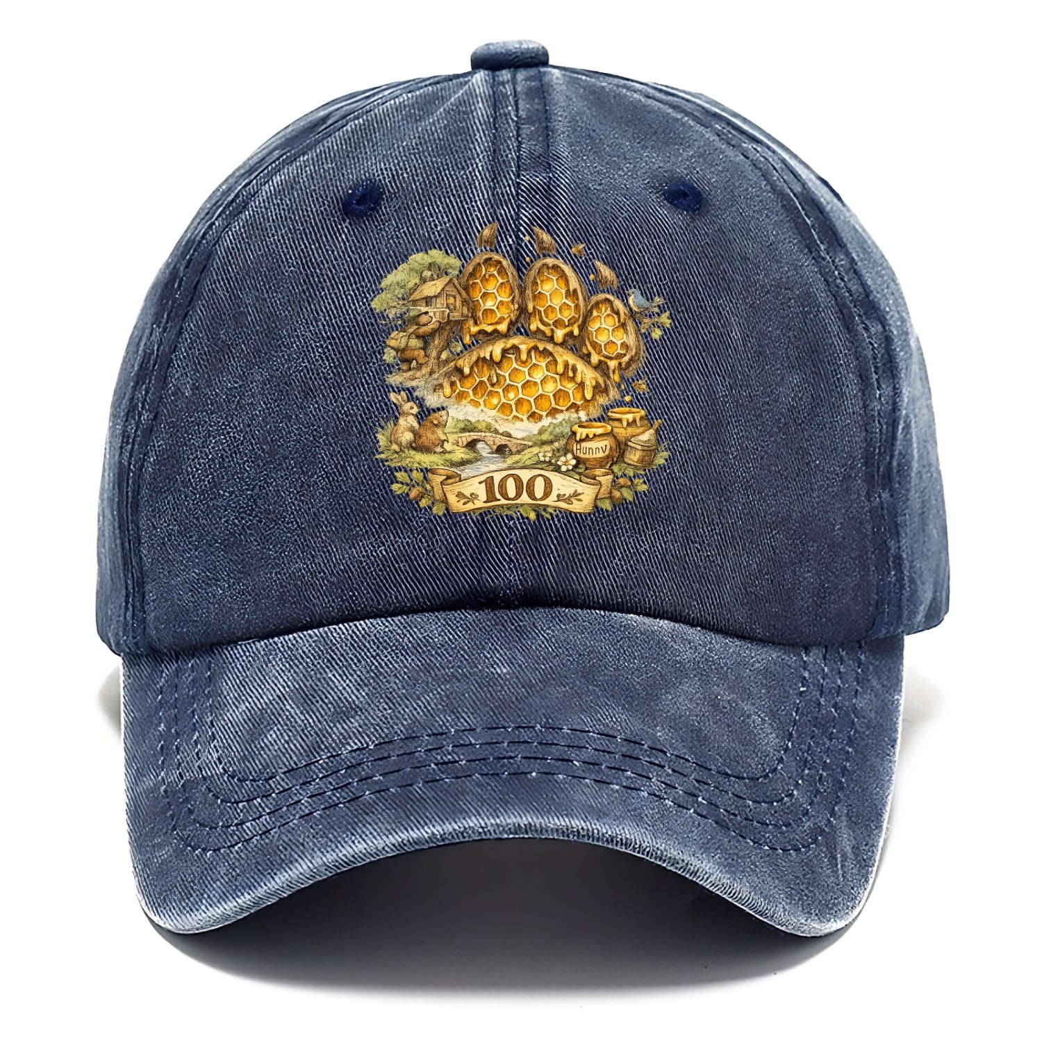 HONEY PAW | Bear paw print filled with honeycomb | Sticky evidence | Forest treasure - Classic Cap - Twilight Navy(Blue)