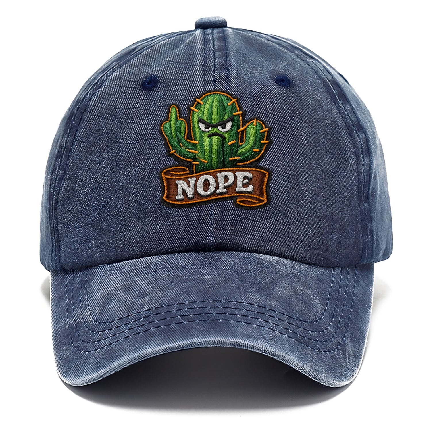 NOPE CACTUS - cactus with attitude in green , prickly personality - Classic Cap - Twilight Navy(Blue)