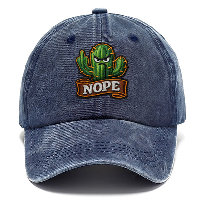 NOPE CACTUS - cactus with attitude in green , prickly personality - Classic Cap - Twilight Navy(Blue)