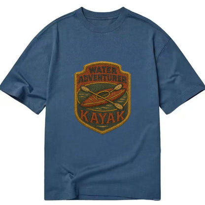 Kayak with paddle - water adventurer - Classic T-shirt - Twilight Navy(Blue)
