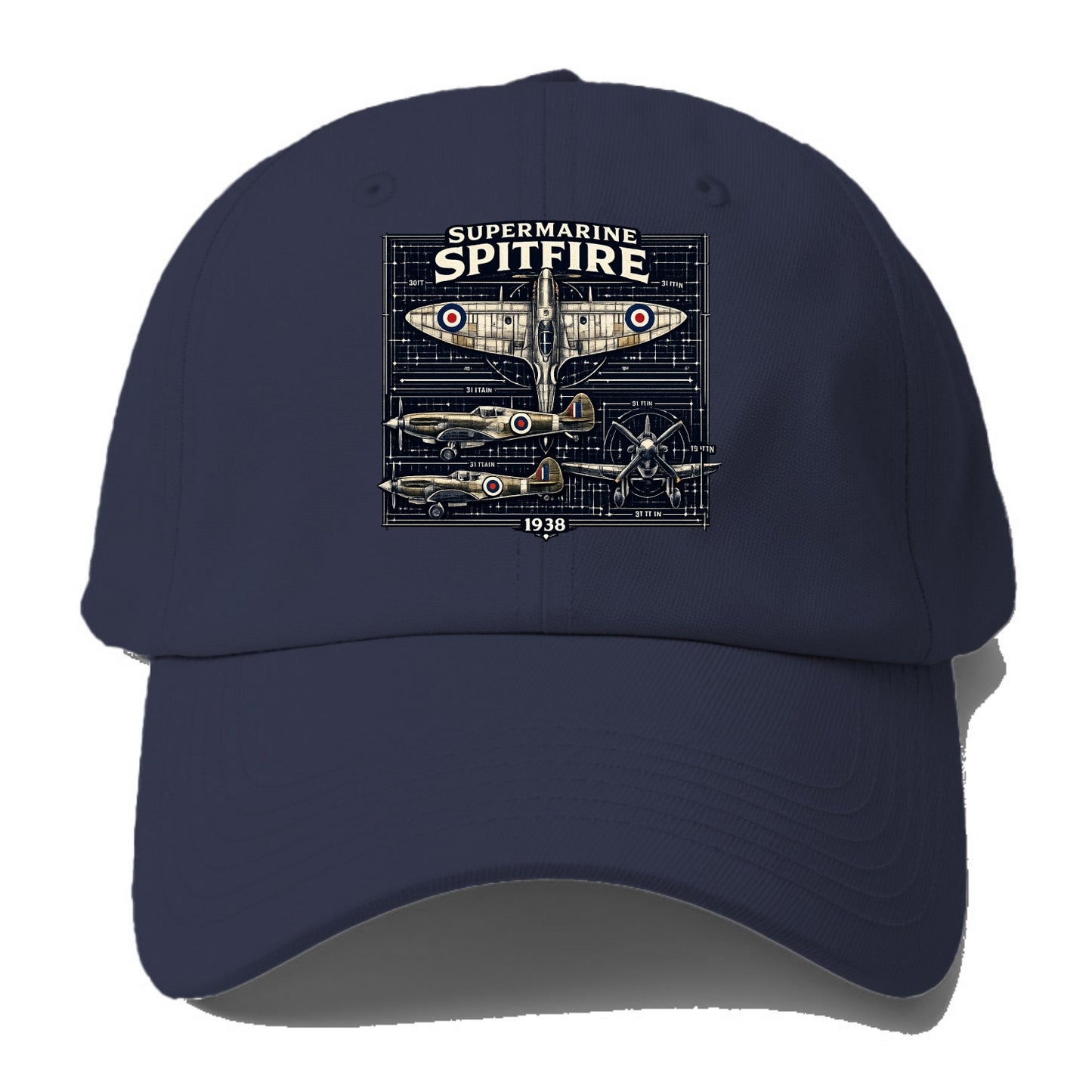 Spitfire Blueprint - Baseball Cap For Big Heads - Twilight Navy(Blue)