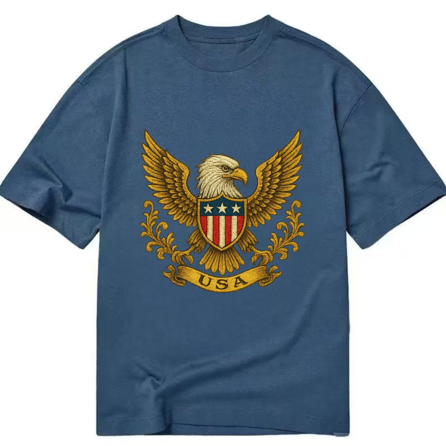 Usa Heritage Eagle Baseball Cap 2 - Classic T-shirt - Twilight Navy(Blue)