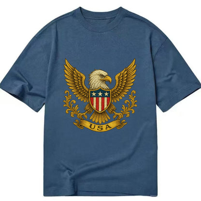 Usa Heritage Eagle Baseball Cap 2 - Classic T-shirt - Twilight Navy(Blue)