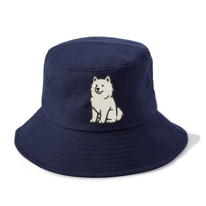 Samoyed - White fluffy embroidered desig Bucket Hat - Twilight Navy(Blue)