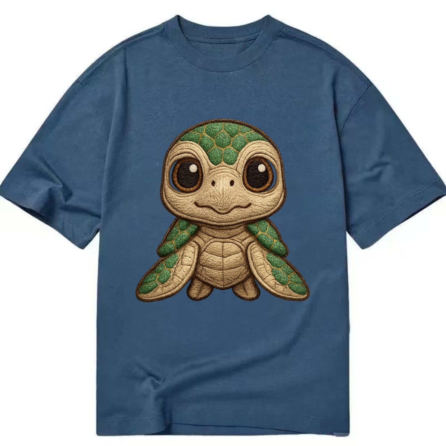 Baby Green Sea Turtle - emerald shell, large innocent brown eyes, tiny flippers, - Classic T-shirt - Twilight Navy(Blue)