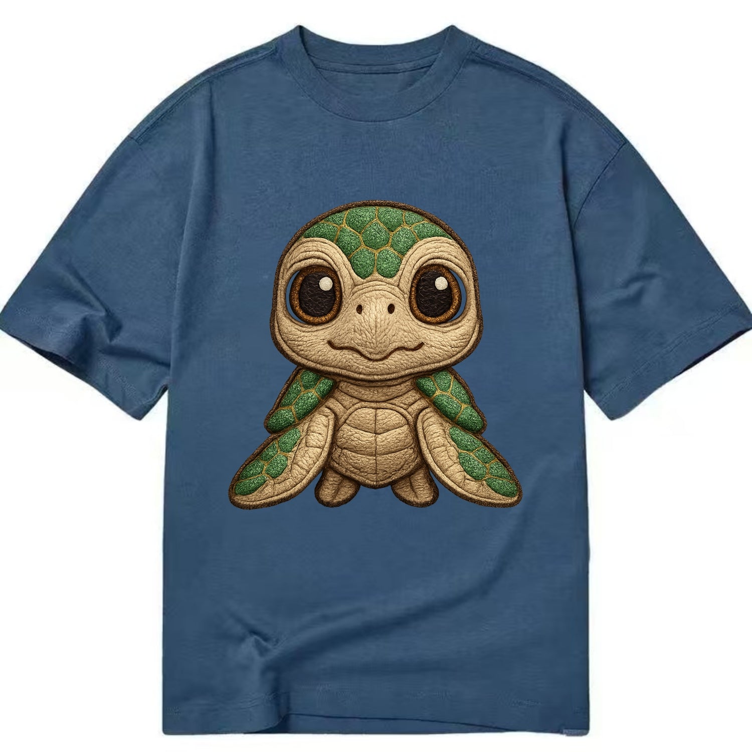 Baby Green Sea Turtle - emerald shell, large innocent brown eyes, tiny flippers, - Classic T-shirt - Twilight Navy(Blue)