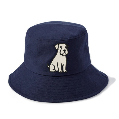 Sealyham Terrier White Sitting Pose Bucket Hat - Twilight Navy(Blue)
