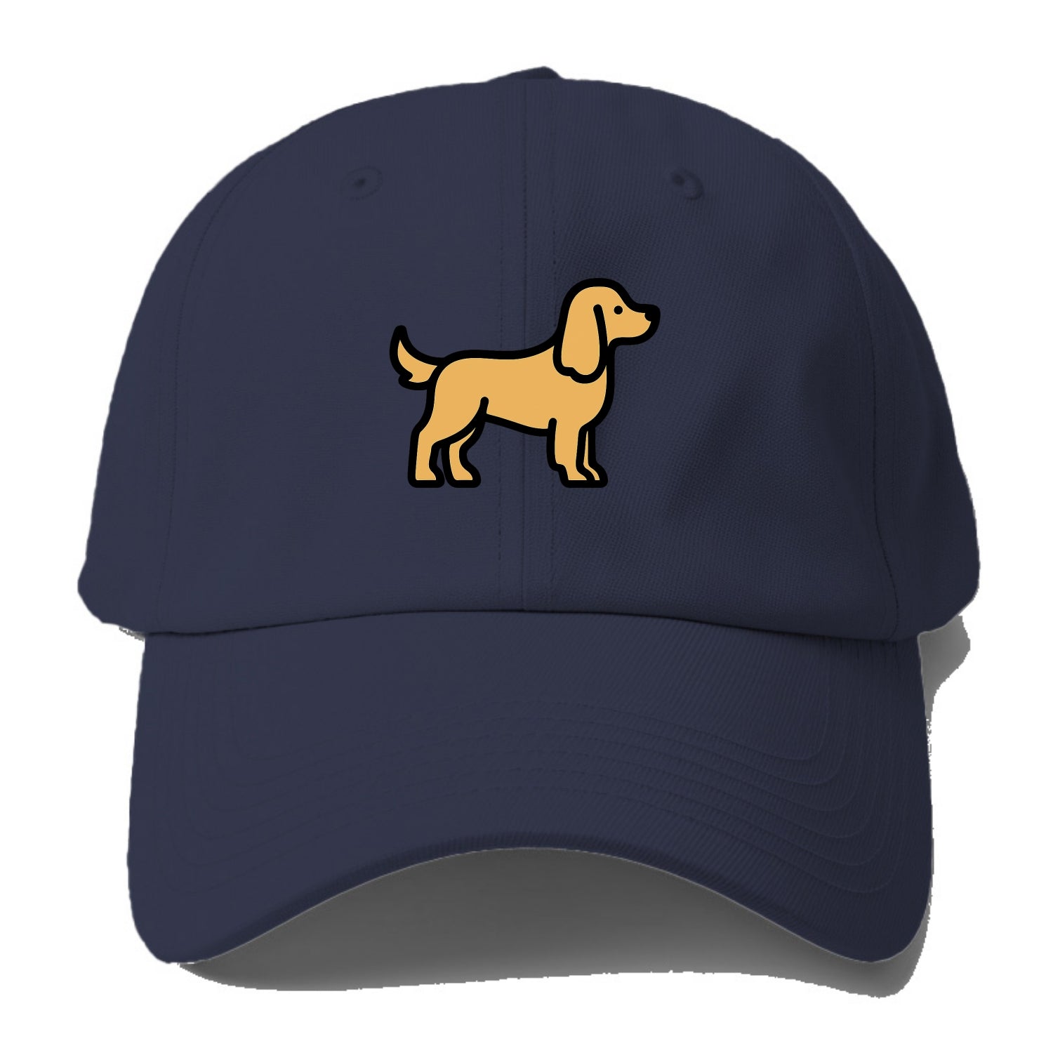 Cocker Spaniel - Golden colored flat side profile - Baseball Cap - Twilight Navy(Blue)
