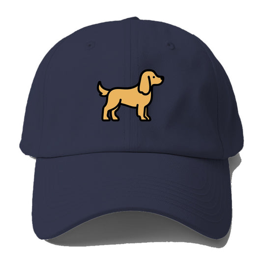 Cocker Spaniel - Golden colored flat side profile - Baseball Cap - Twilight Navy(Blue)