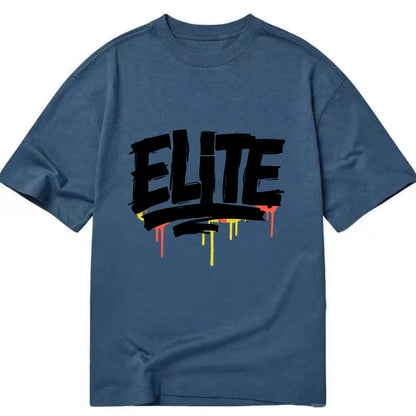 Bold typography design - "ELITE" - top tier, highest level - Classic T-shirt - Twilight Navy(Blue)