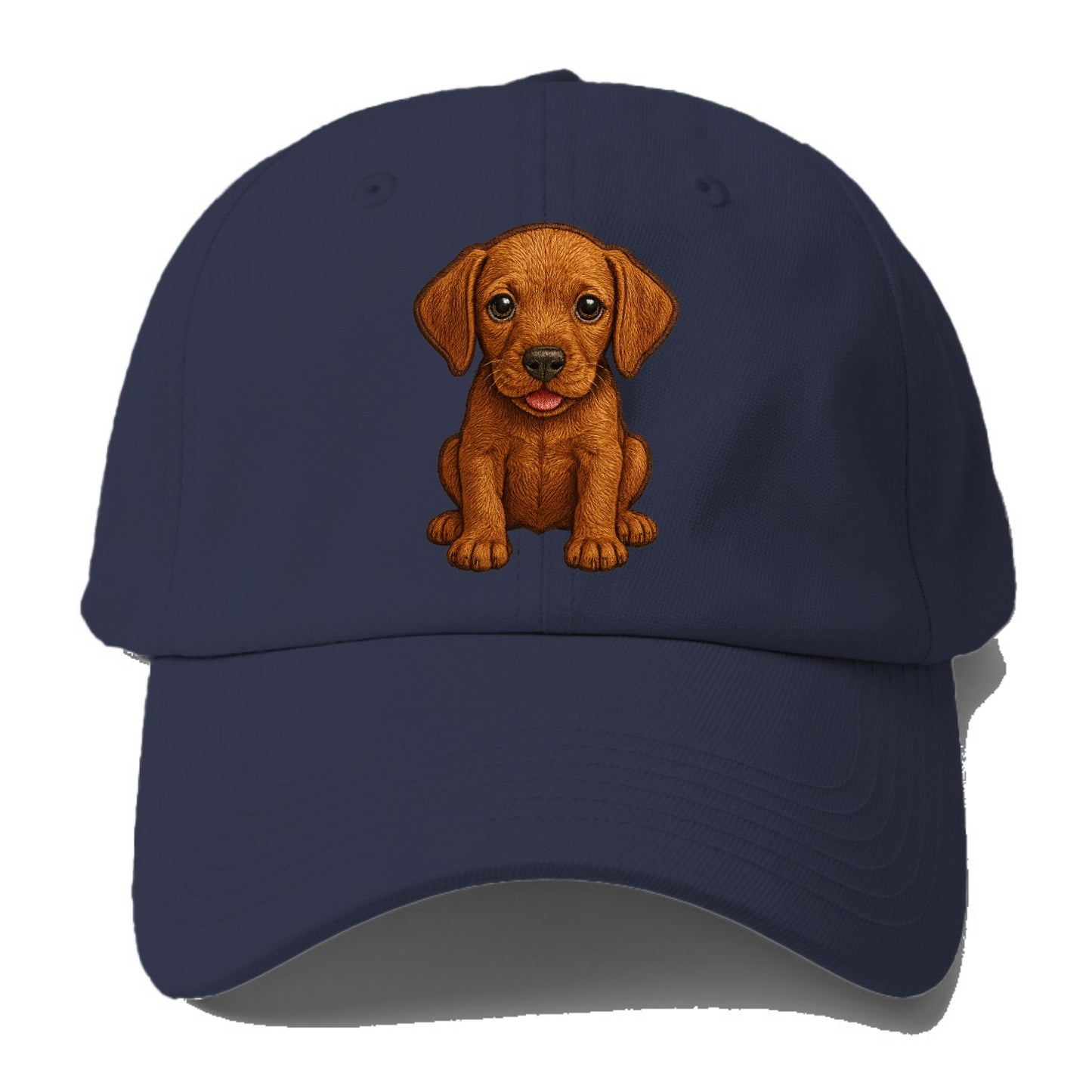 Baby Vizsla Puppy - golden rust coat, soulful eyes, athletic build, front-facing, - Baseball Cap - Twilight Navy(Blue)