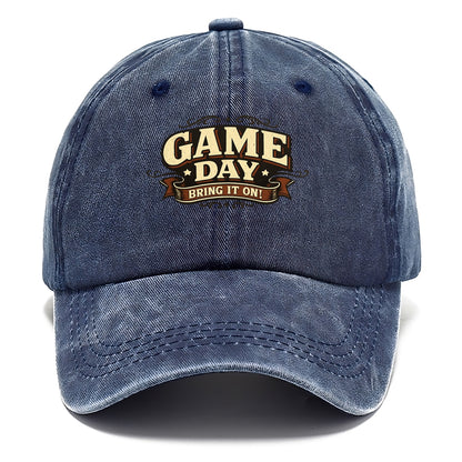 Bold typography design - "GAME DAY" - competition ready, bring it on - Classic Cap - Twilight Navy(Blue)