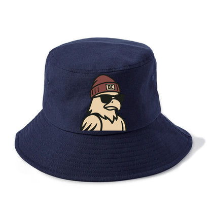 Chestnut Hill Eagle wearing Boston College beanie with BC patch - Bucket Hat - Twilight Navy(Blue)