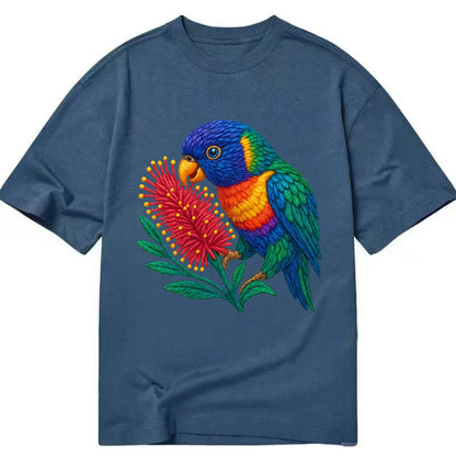 Rainbow Lorikeet Bottlebrush - Classic T-shirt - Twilight Navy(Blue)