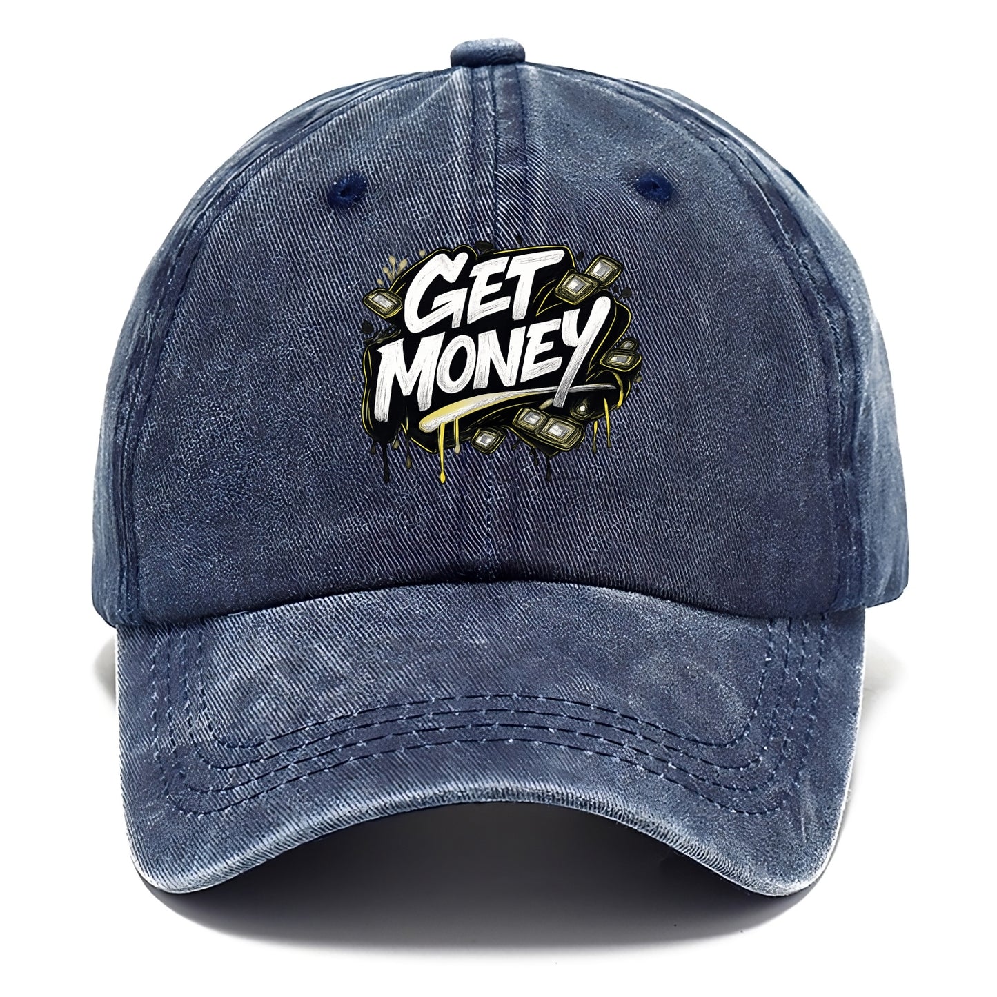 Bold typography design - "GET MONEY" - pursuit of wealth, earning - Classic Cap - Twilight Navy(Blue)