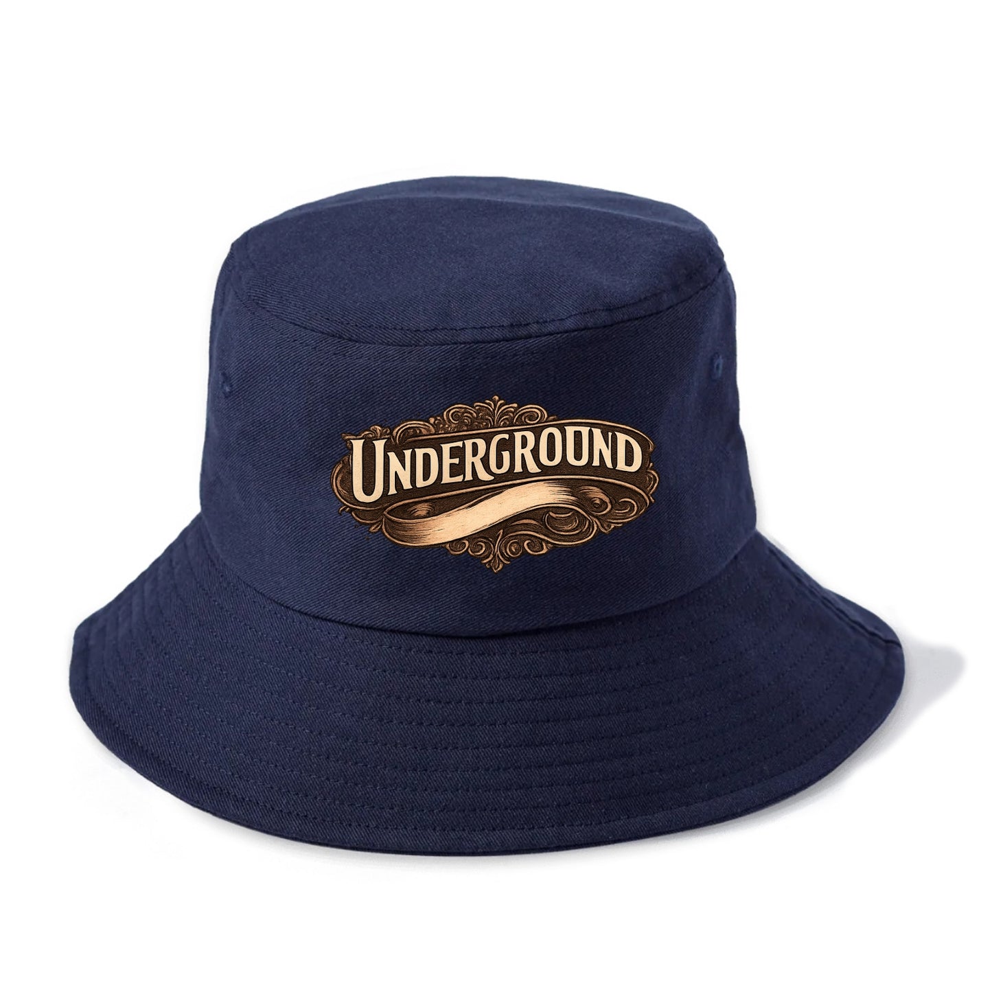 Bold typography design - "UNDERGROUND" - hidden scene, alternative - Bucket Hat - Twilight Navy(Blue)