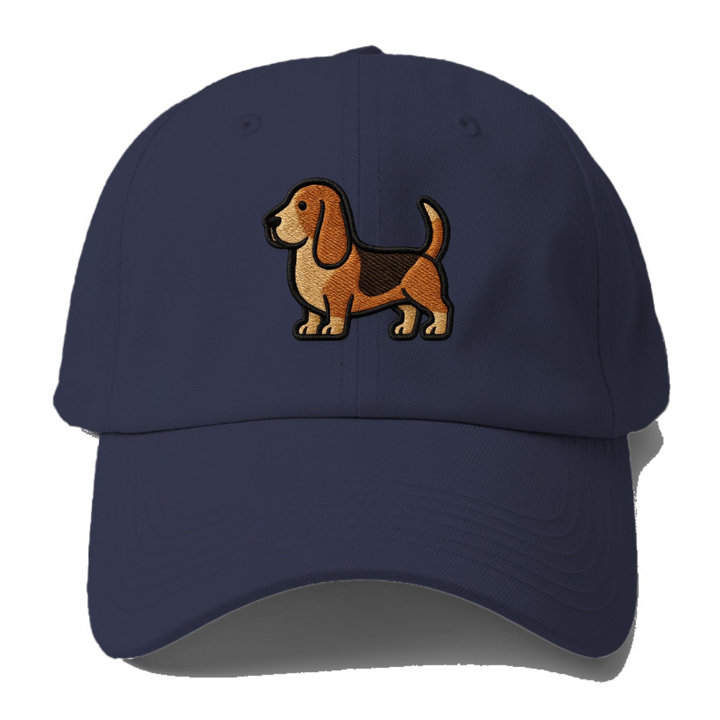 Basset Hound - Trendy low-rider design with prominent black outline - Baseball Cap - Twilight Navy(Blue)