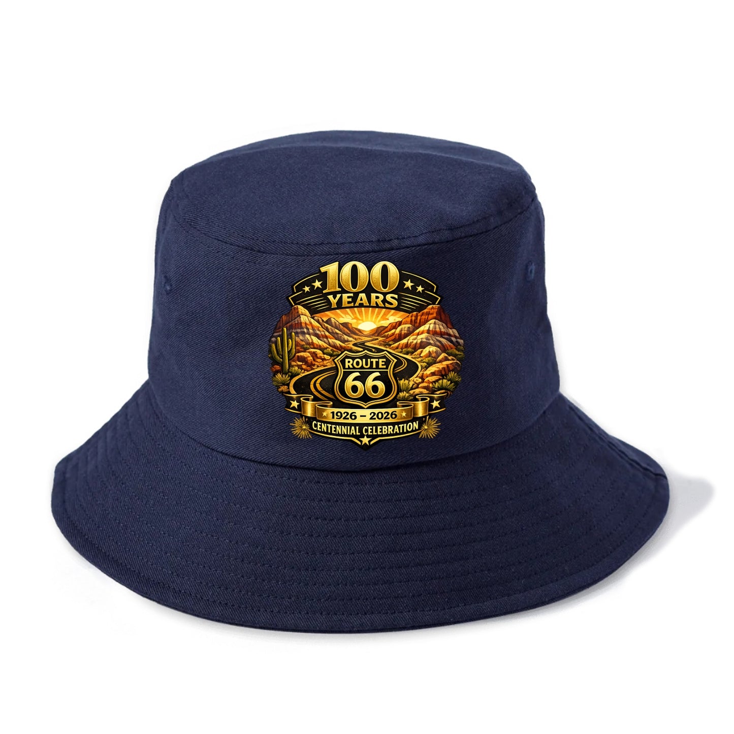 PAINTED DESERT | Colorful desert landscape | Route 66 winding through | Natural wonder - Bucket Hat - Twilight Navy(Blue)