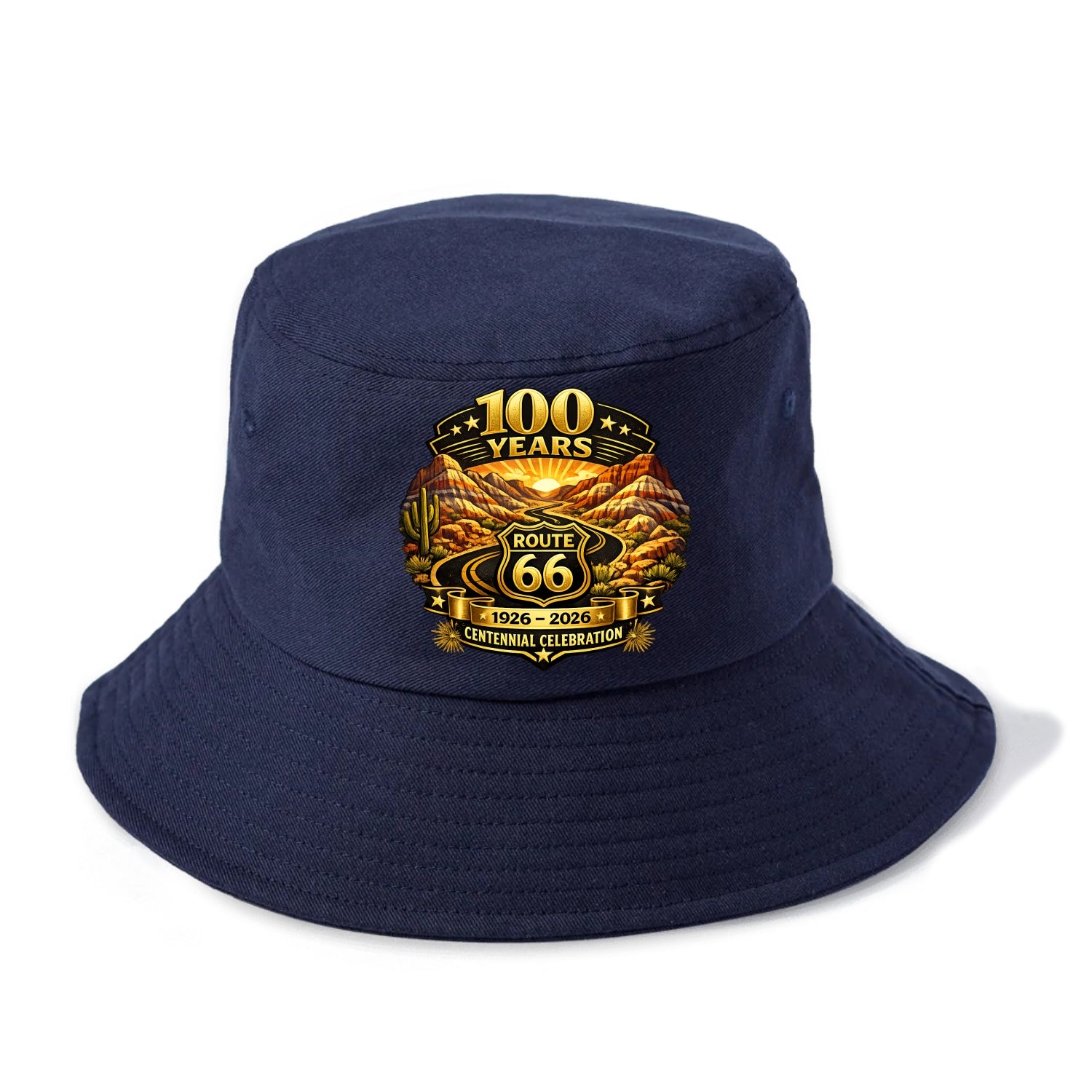 PAINTED DESERT | Colorful desert landscape | Route 66 winding through | Natural wonder - Bucket Hat - Twilight Navy(Blue)