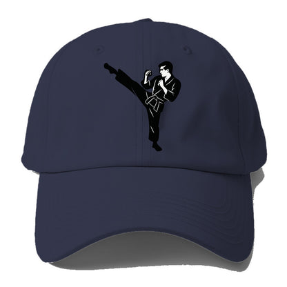 Martial artist performing a high kick - Baseball Cap For Big Heads - Twilight Navy(Blue)