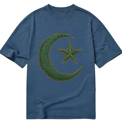 Crescent Moon and Star - Classic T-shirt - Twilight Navy(Blue)