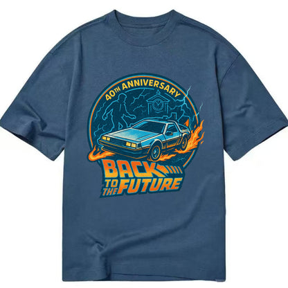 Back To The Future 40th Anniversary - Classic T-shirt - Twilight Navy(Blue)