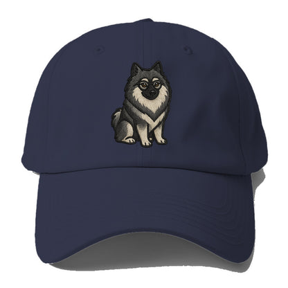 Keeshond - Gray and black spectacles embroidered design - Baseball Cap - Twilight Navy(Blue)