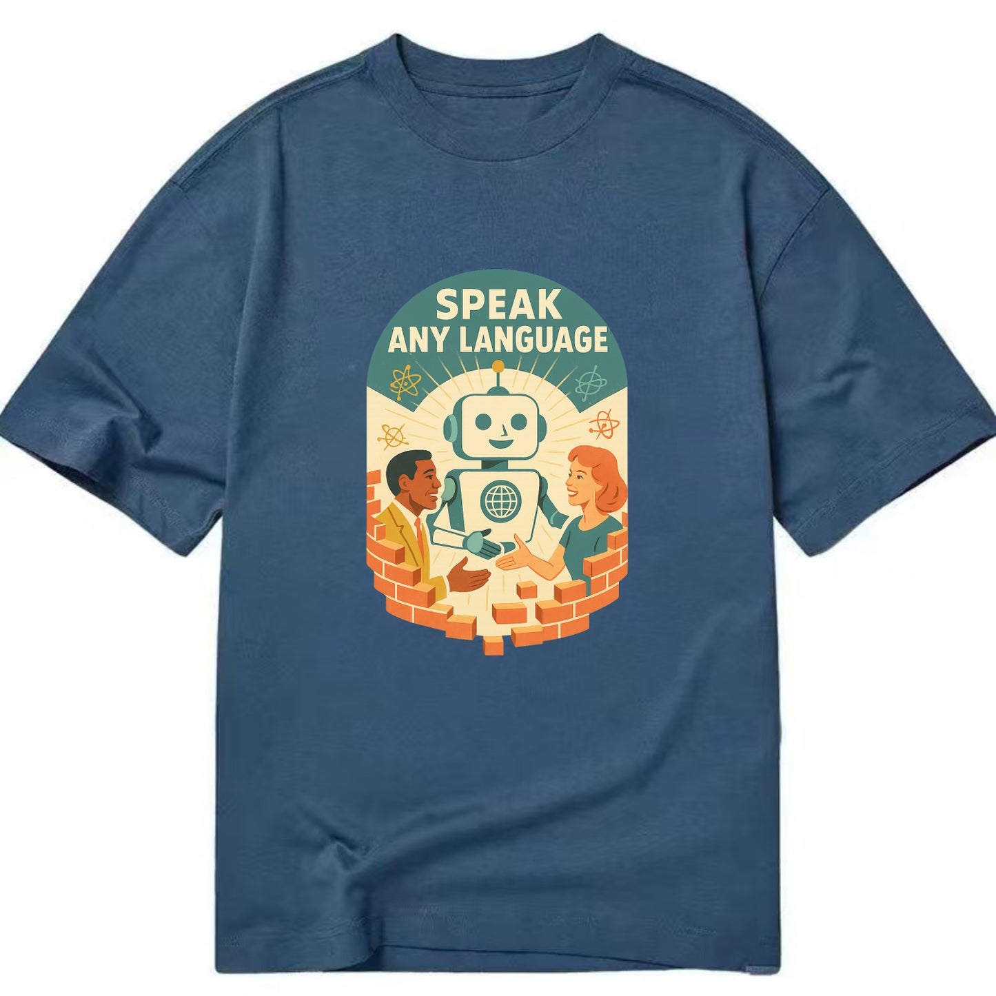 Language learning AI breaking down barriers - "Speak Any Language" - - Classic T-shirt - Twilight Navy(Blue)
