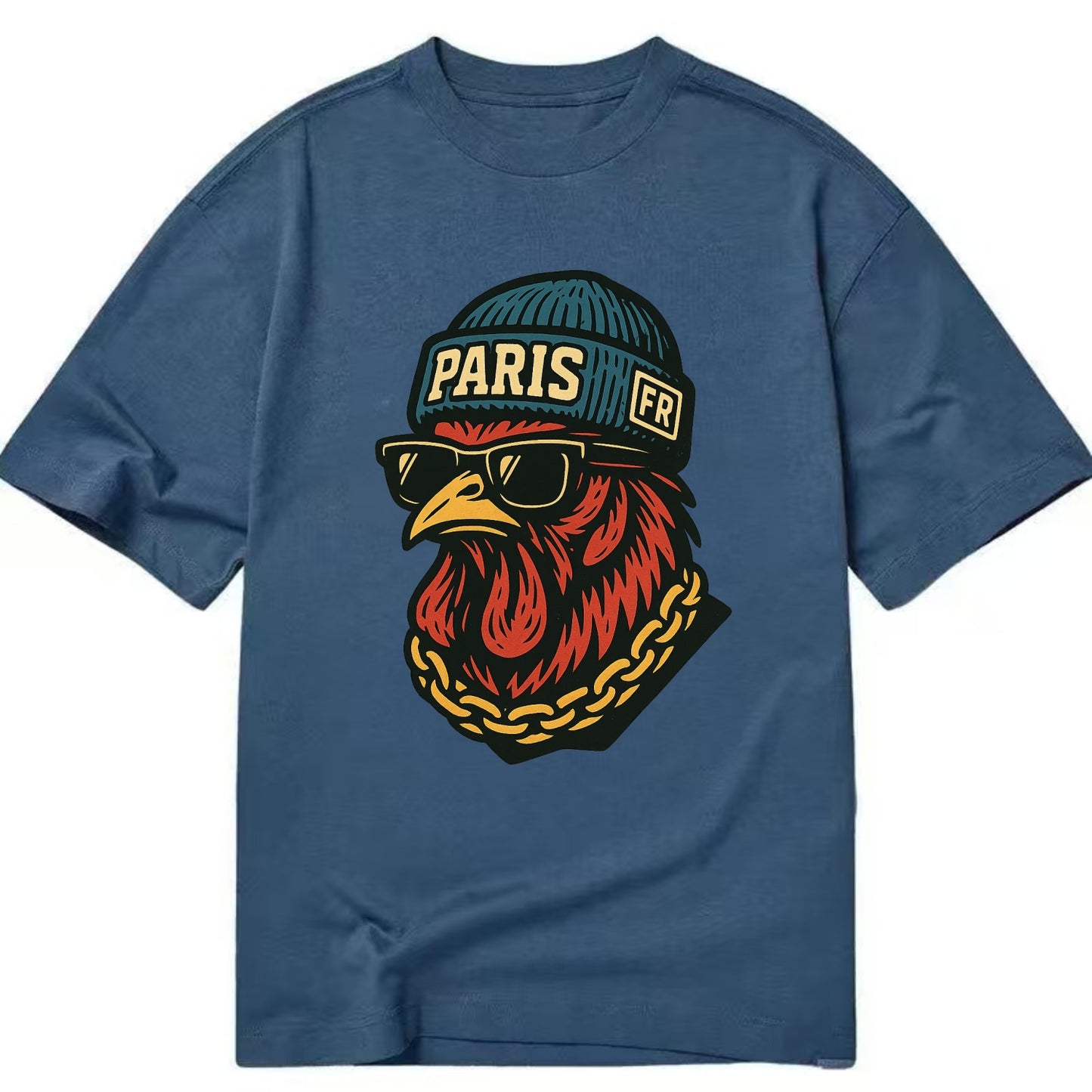 Paris Rooster - Classic T-shirt - Twilight Navy(Blue)