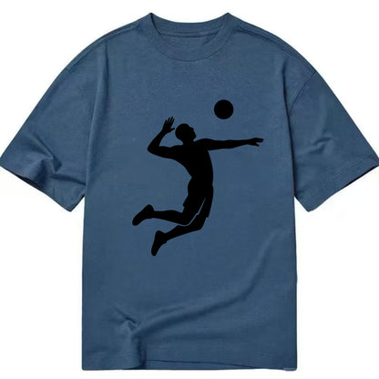 Volleyball player spiking ball - Classic T-shirt - Twilight Navy(Blue)