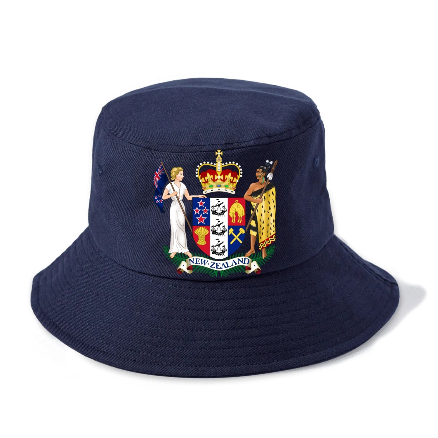 Coat Of Arms Of New Zealand - Bucket Hat - Twilight Navy(Blue)