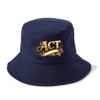 Bold typography design - "ACT" - take action, do something - Bucket Hat - Twilight Navy(Blue)
