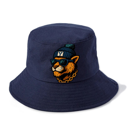 Provo Cougar wearing BYU beanie with Y patch - Bucket Hat - Twilight Navy(Blue)