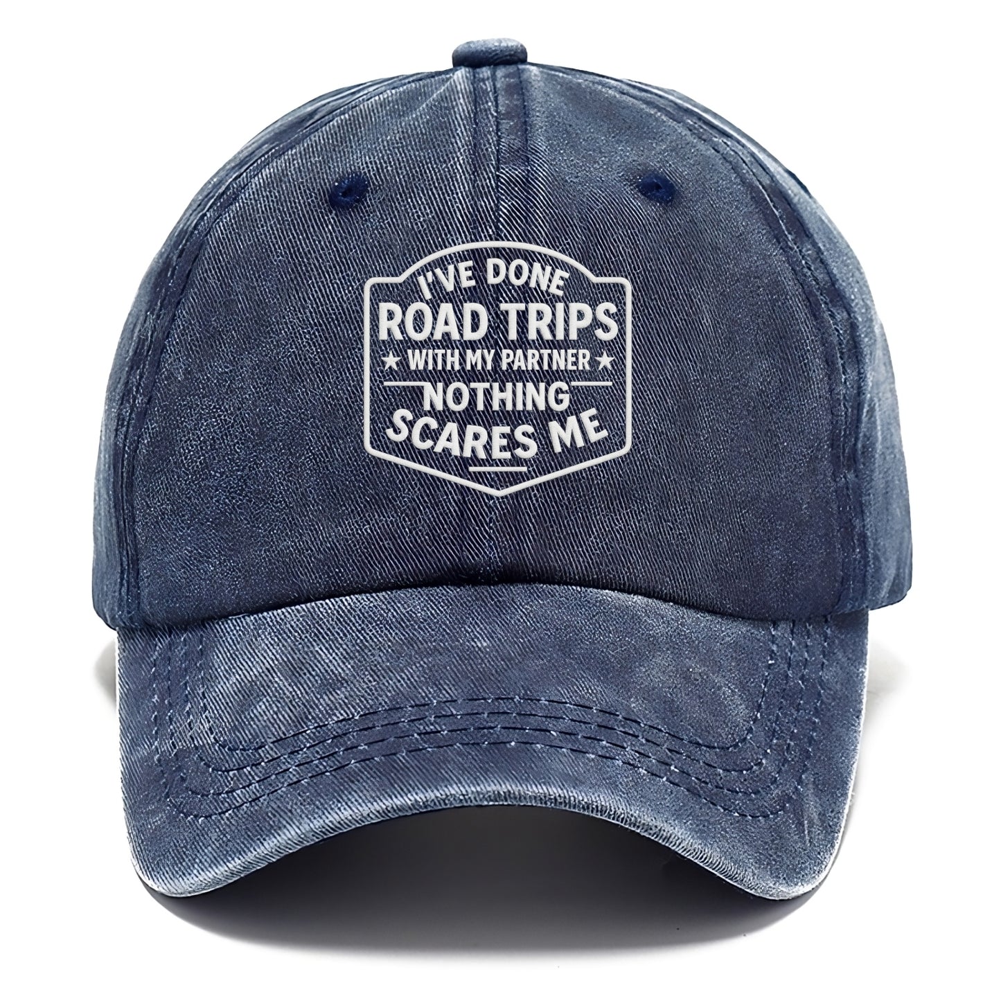 I've done road trips with my partner, nothing scares me - Classic Cap - Twilight Navy(Blue)