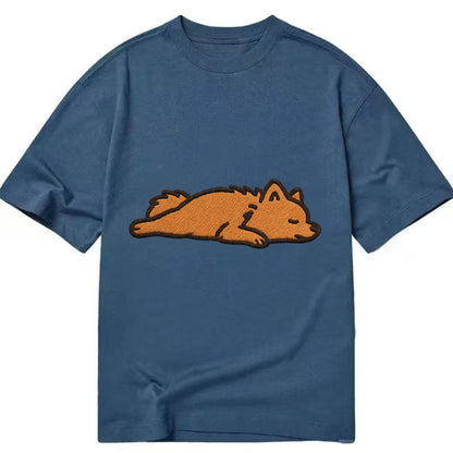 Pomeranian - Orange fluffy fully relaxed Classic T-shirt - Twilight Navy(Blue)