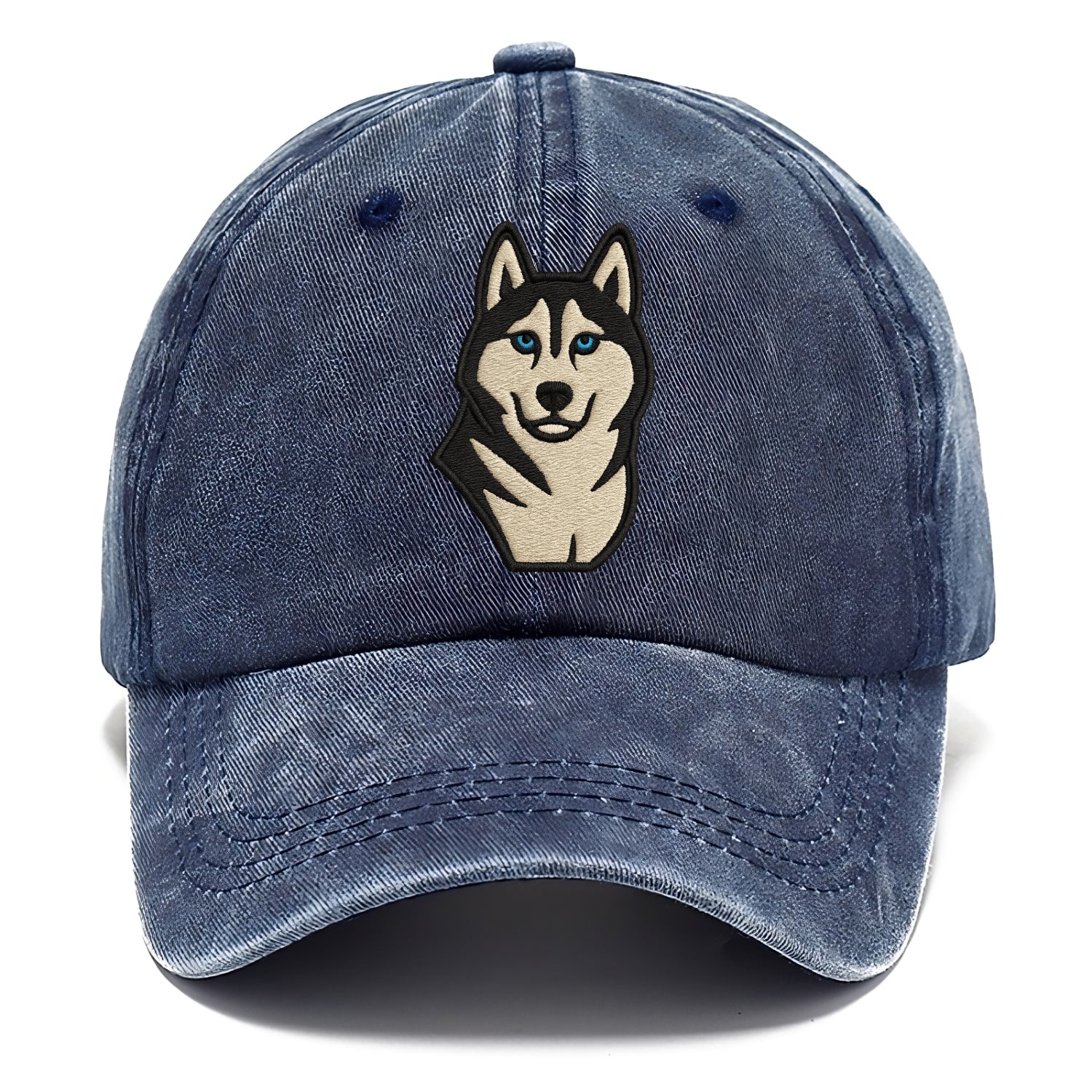 Husky - Blue eyes close-up portrait - Classic Cap - Twilight Navy(Blue)