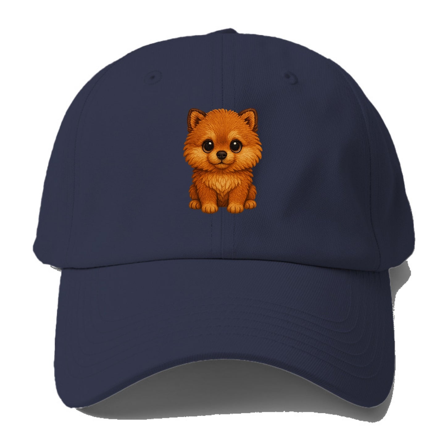 Baby Pomeranian Puppy - fluffy orange ball, fox face, tiny body, bright eyes, - Baseball Cap - Twilight Navy(Blue)