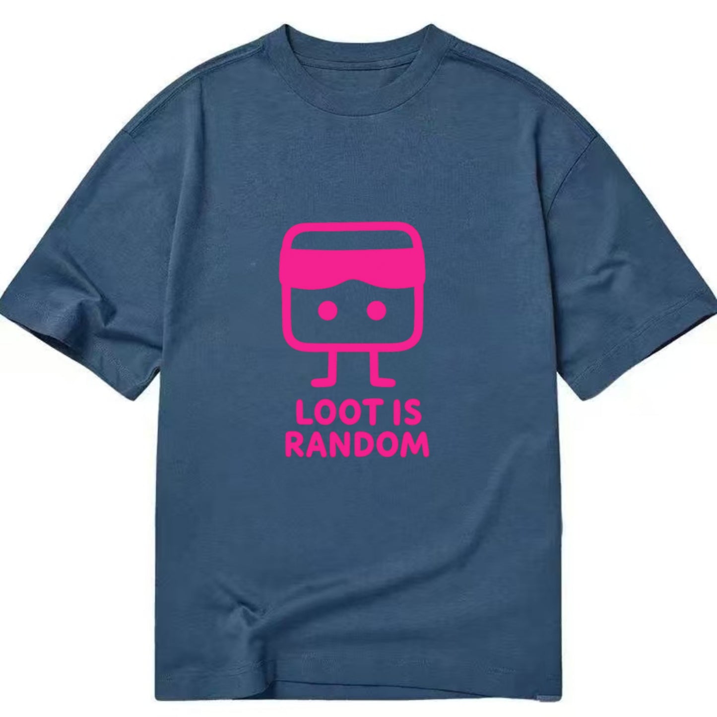 LOOT IS RANDOM | Dice wearing blindfold - Classic T-shirt - Twilight Navy(Blue)