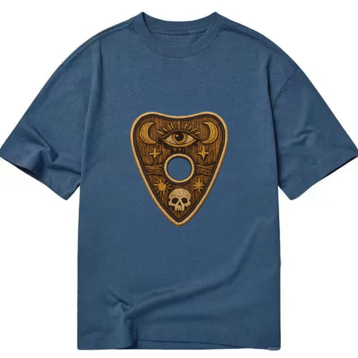 OUIJA PLANCHETTE - spirit board pointer in wood and gold , seance - Classic T-shirt - Twilight Navy(Blue)