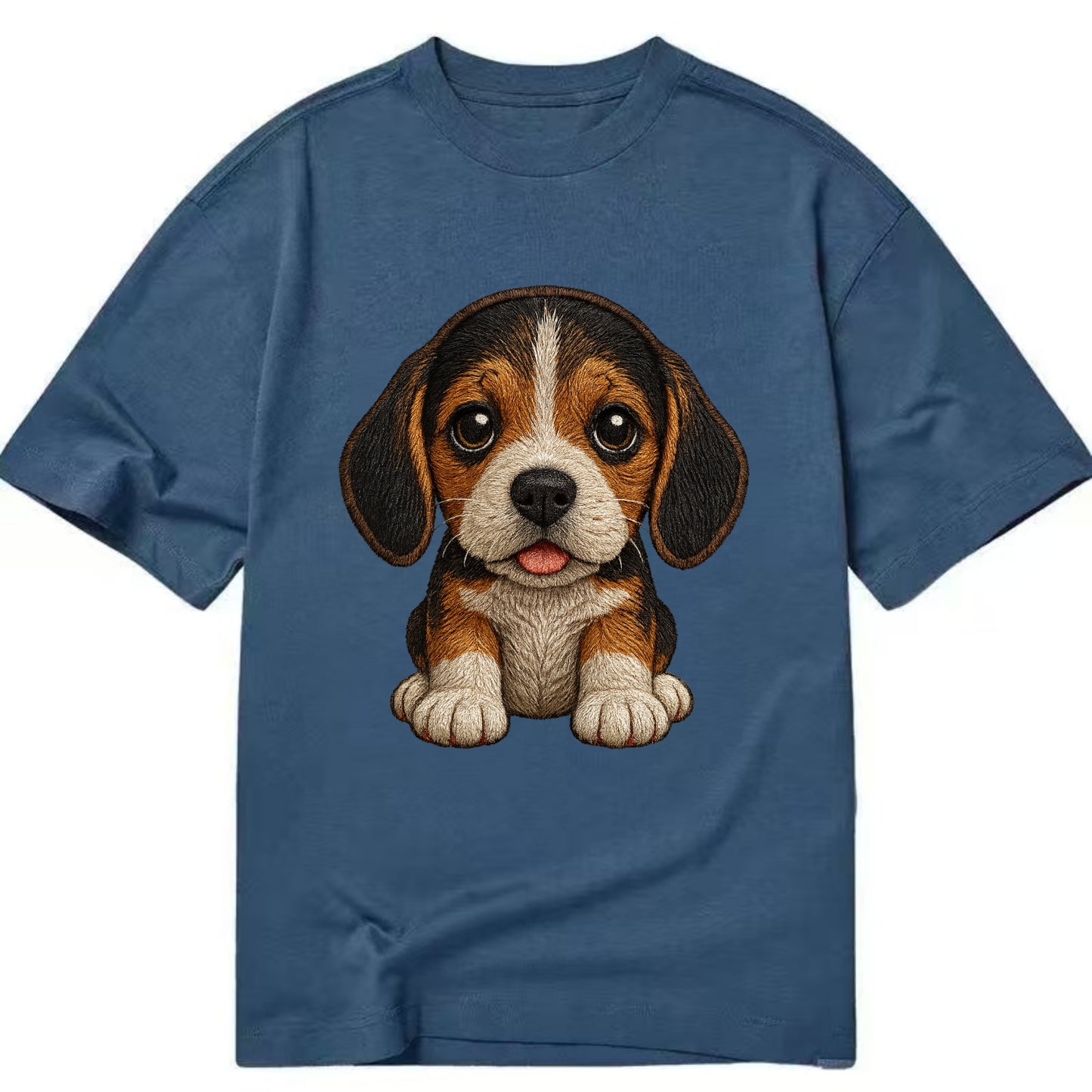 Baby Beagle Puppy - tricolor coat, long droopy ears, big pleading eyes, - Classic T-shirt - Twilight Navy(Blue)