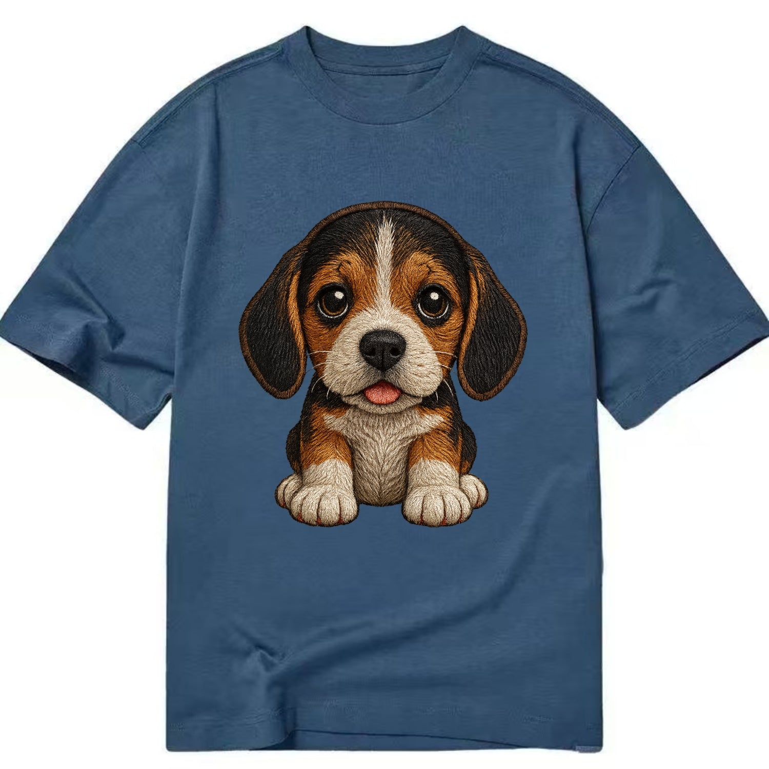 Baby Beagle Puppy - tricolor coat, long droopy ears, big pleading eyes, - Classic T-shirt - Twilight Navy(Blue)