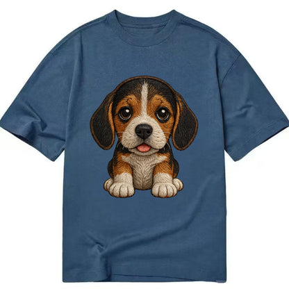 Baby Beagle Puppy - tricolor coat, long droopy ears, big pleading eyes, - Classic T-shirt - Twilight Navy(Blue)