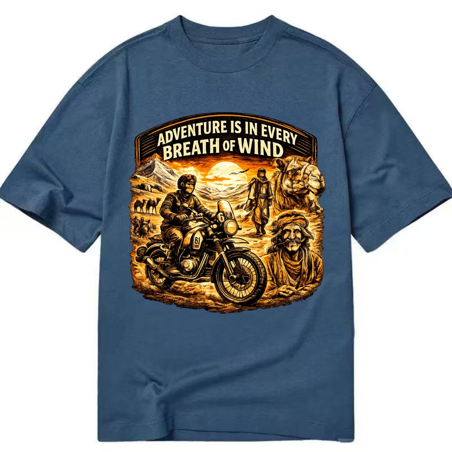 Adventure Vintage Rides - Classic T-shirt - Twilight Navy(Blue)