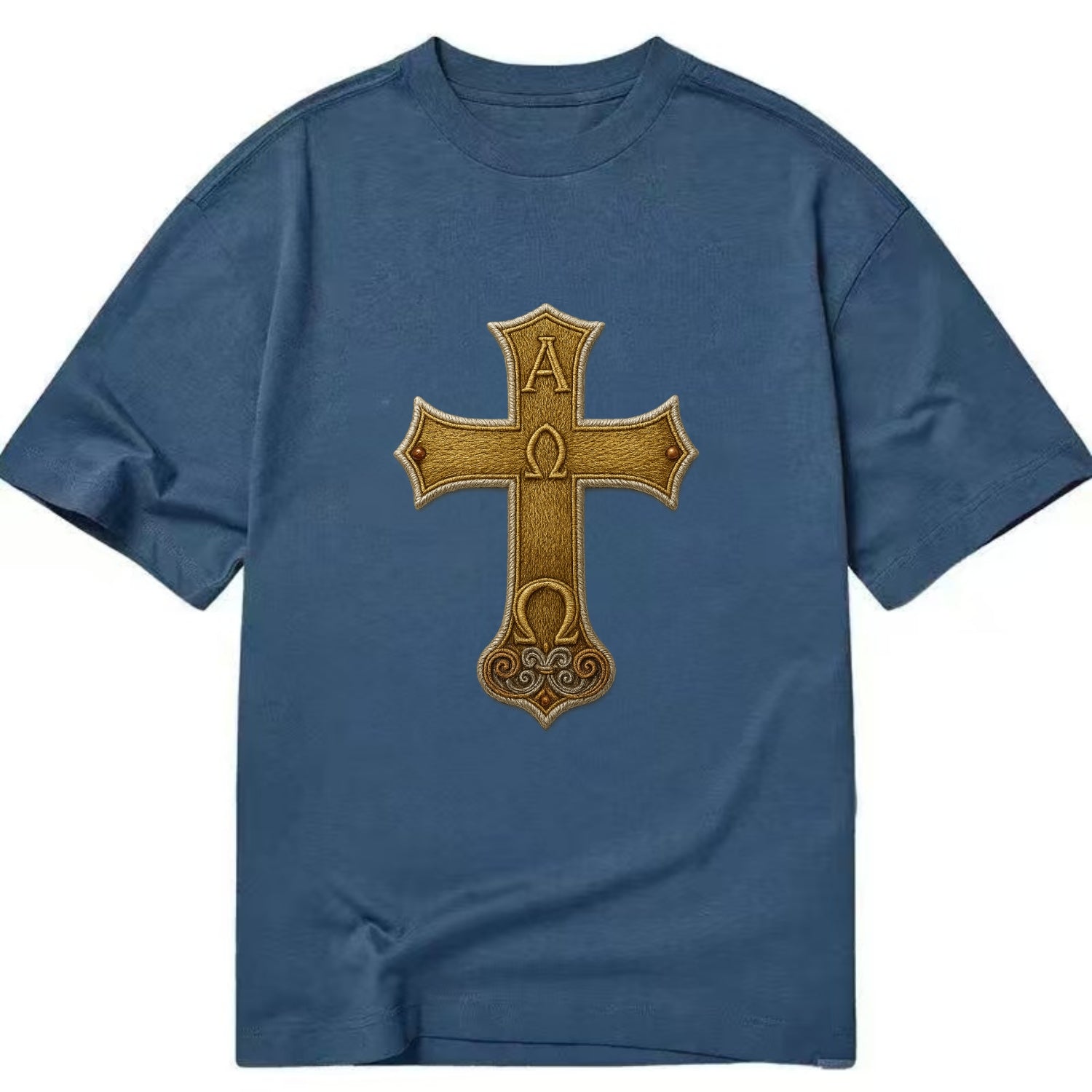 Alpha Omega Cross  - Classic T-shirt - Twilight Navy(Blue)