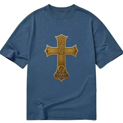 Alpha Omega Cross  - Classic T-shirt - Twilight Navy(Blue)