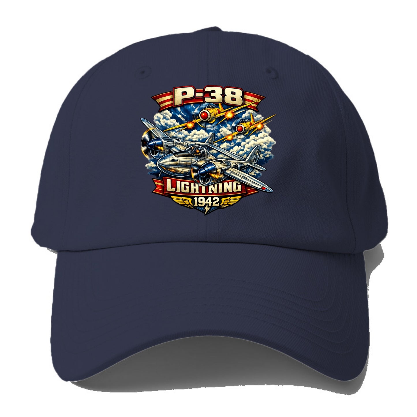 P 38 Lightning - Baseball Cap For Big Heads - Twilight Navy(Blue)